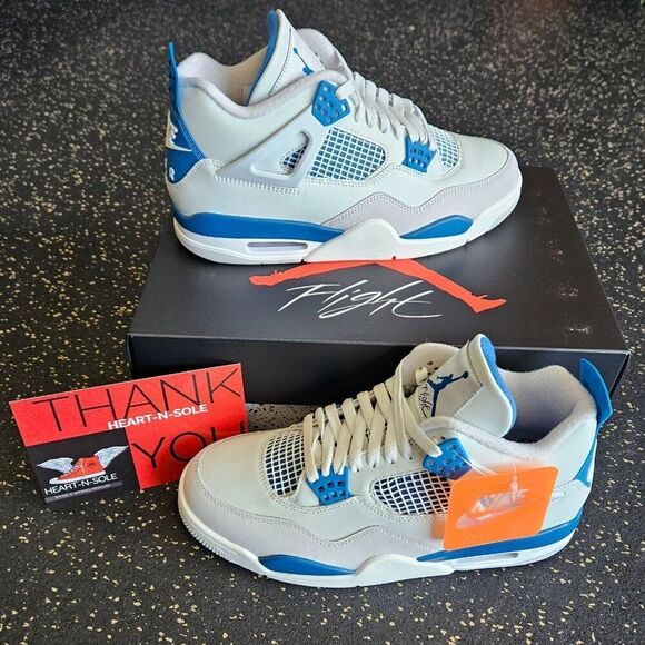 Air Jordan 4 Retro Military Industrial Blue FV5029-141 Men's Size 8